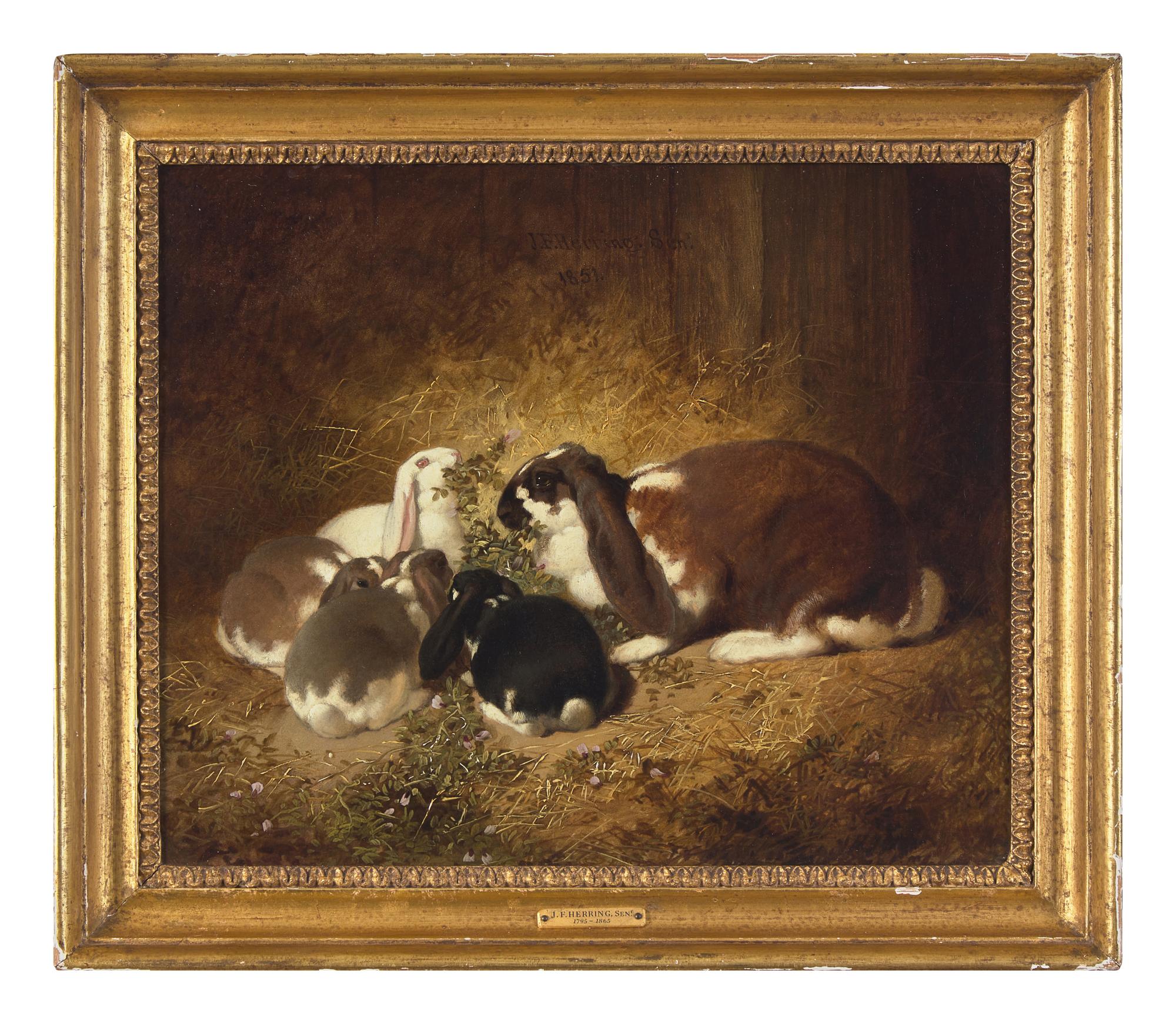 Rabbits in a Stable , 1851