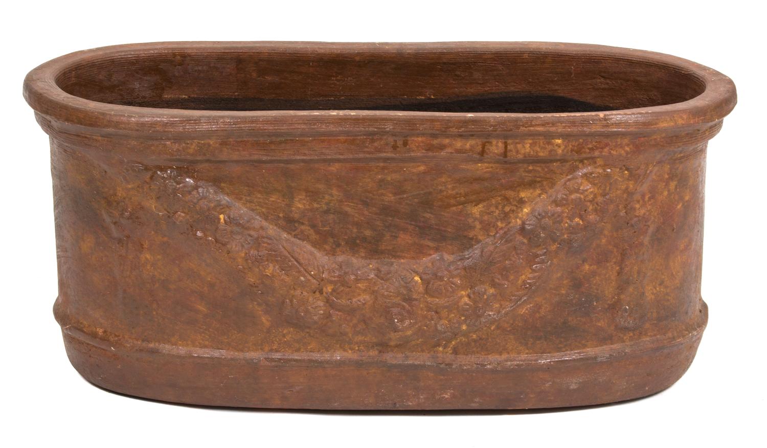 A Plaster Jardiniere Height 14 1/2 x width 29 x depth 14 inches. — 20TH CENTURY