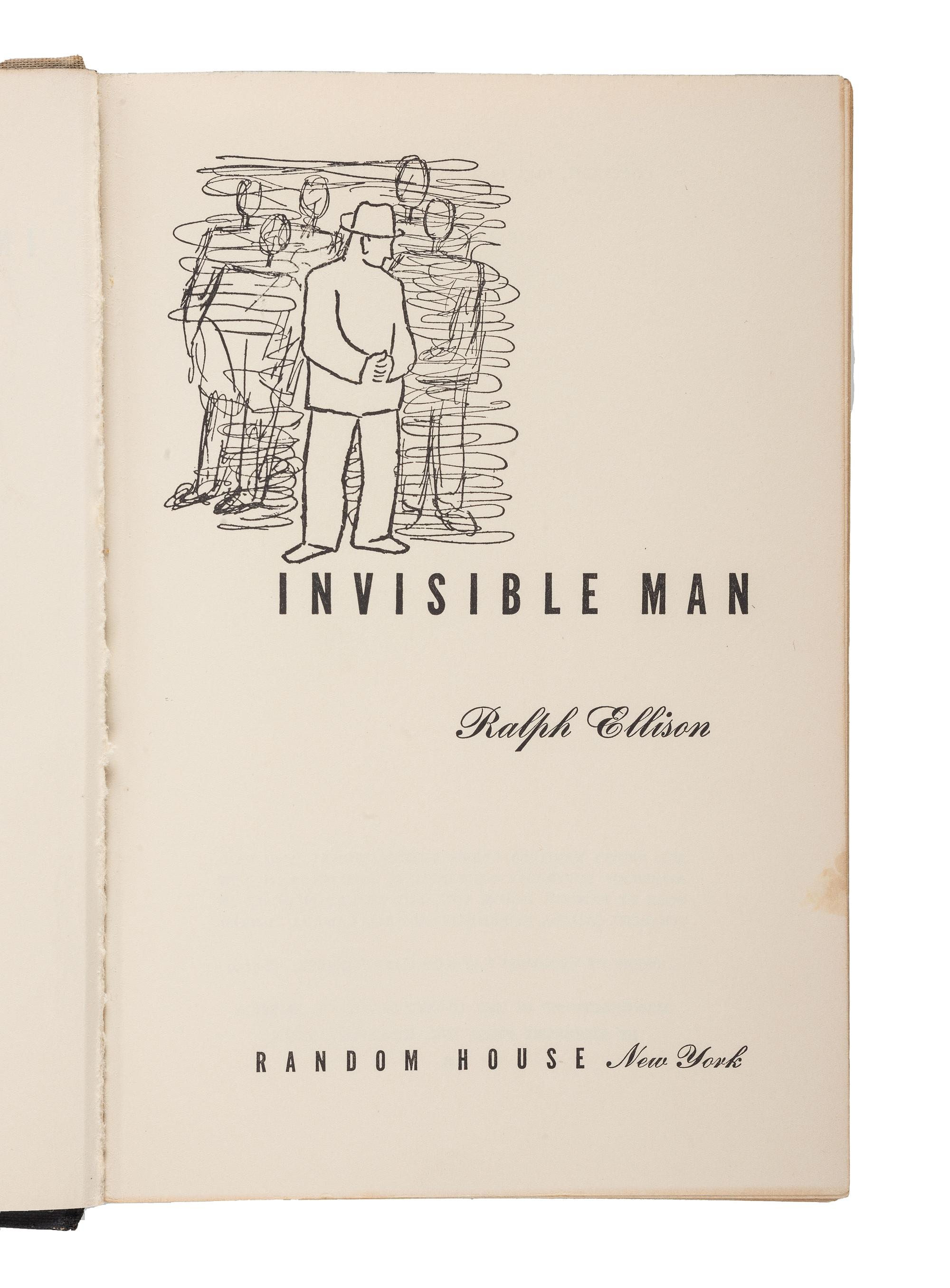 ELLISON, Ralph (1914-1994). Invisible Man . New York: Random House, 1952. FIRST EDITION, FIRST PRINTING.