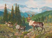 Carl Clemens Moritz Rungius (American, 1869-1959) Mountain Caribou