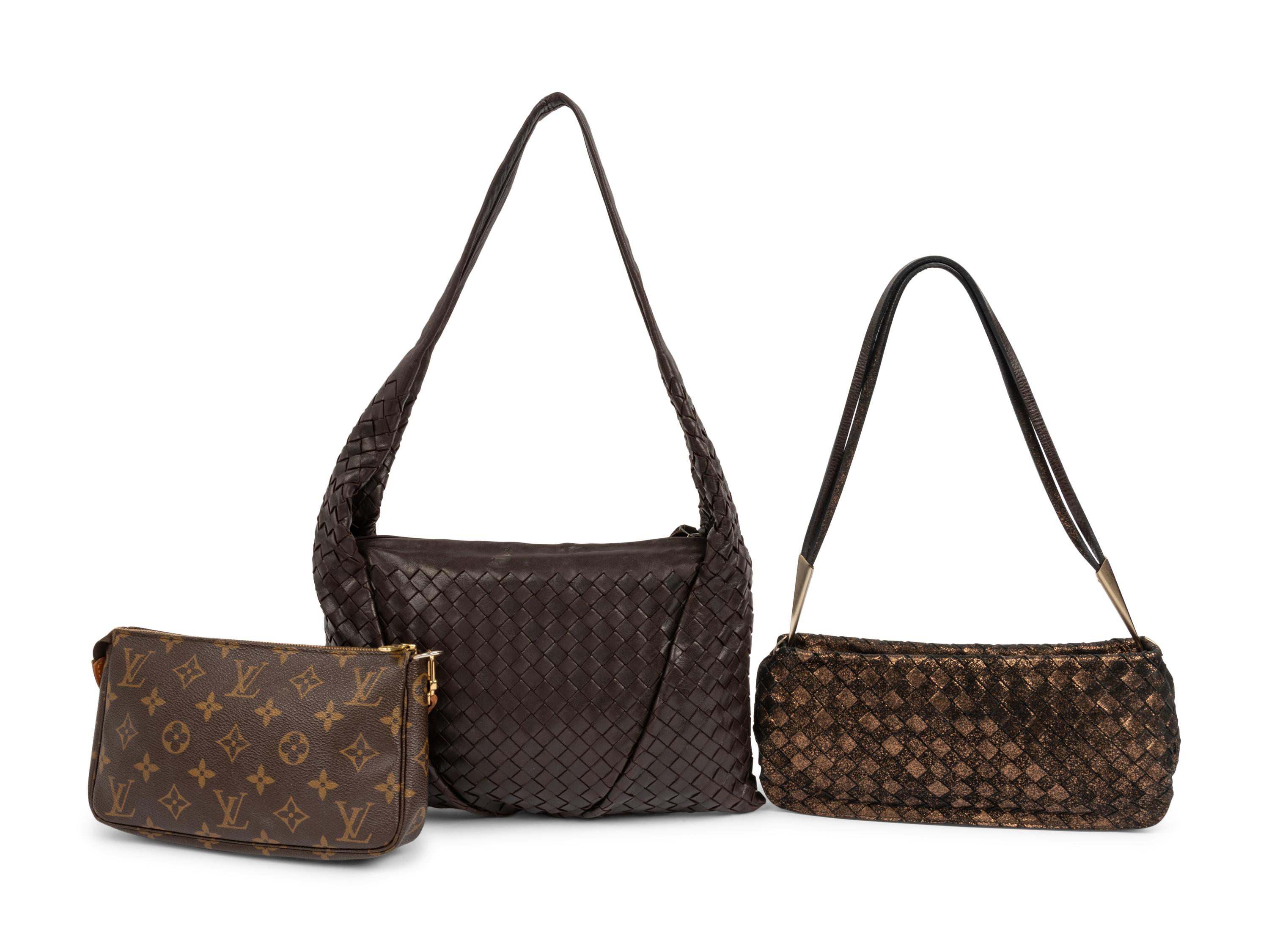 Three Designer Bags: Two Bottega Veneta, One Louis Vuitton, 1980-90s
