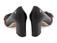 Gucci Black Leather Sylvie Bow Shoes, Unworn