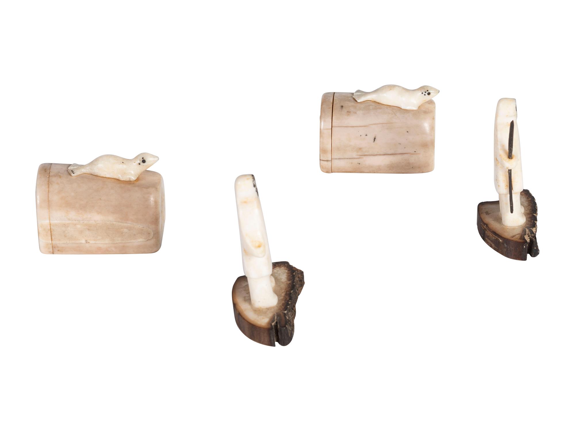 Iñupiaq Carved Salt and Pepper Shakers, PLUS