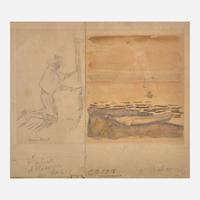 Henri-Edmond Cross (French, 1856–1910) Marine at Sunset with Sketch of a Painter
