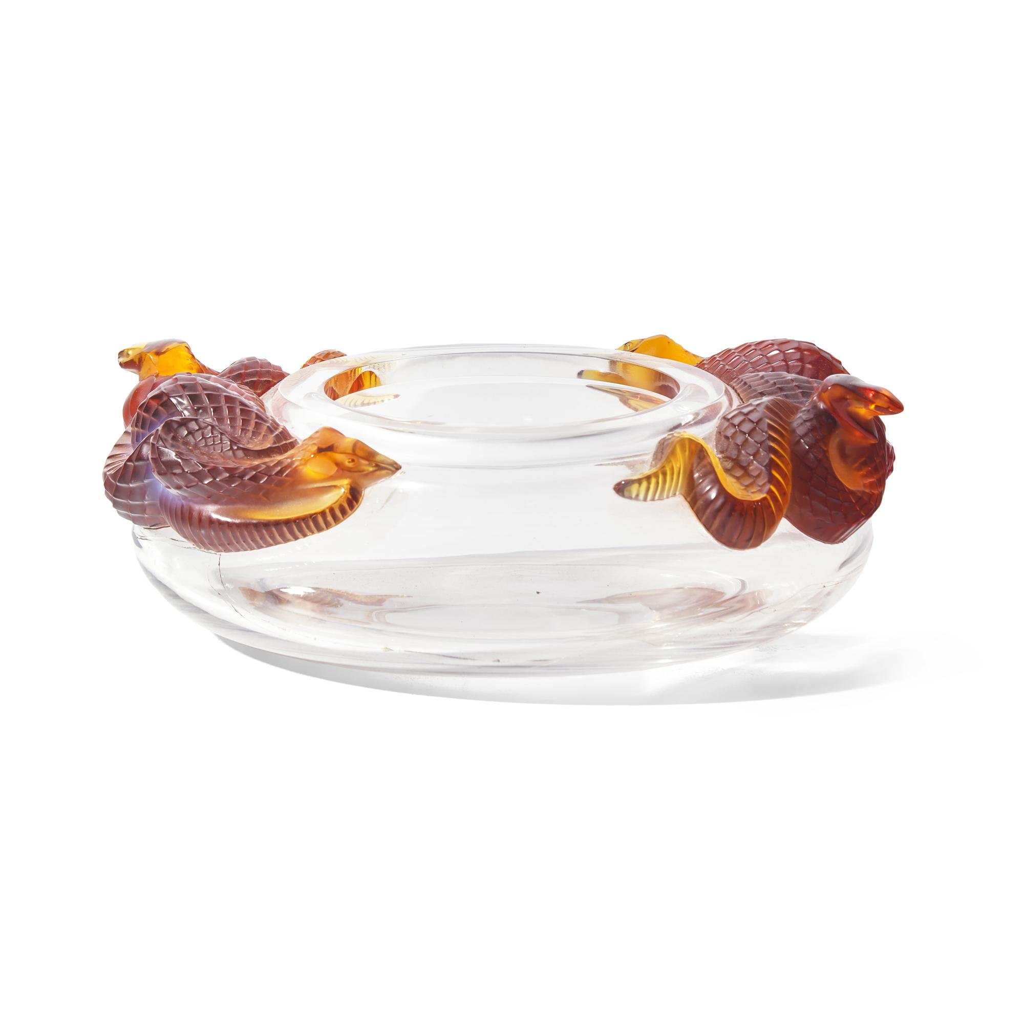 René Lalique (French, 1860–1945) — Serpent bowl