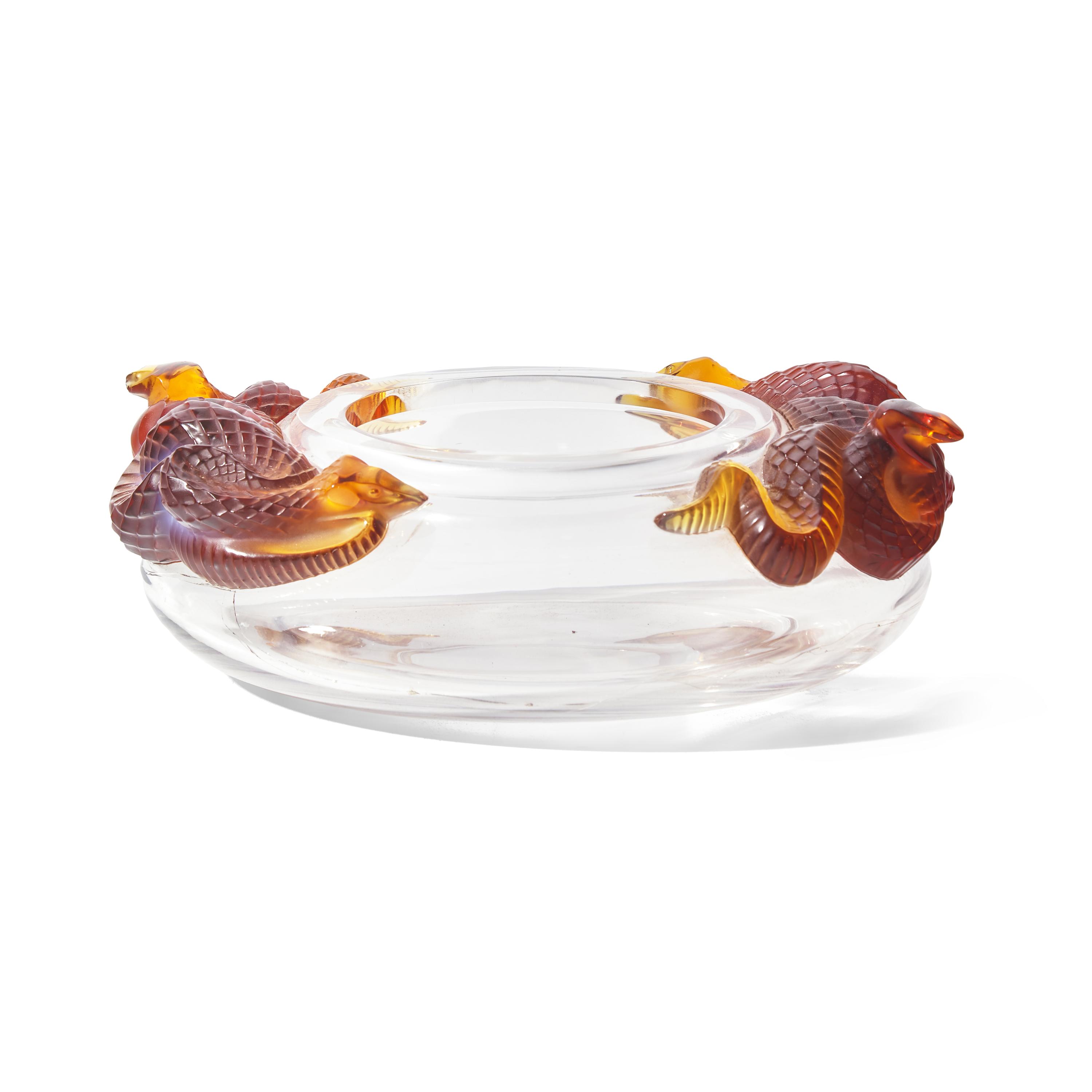 René Lalique (French, 1860–1945) — Serpent bowl