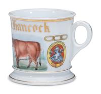 An Unusual Fraternal Butcher's Porcelain Occupational Shaving Mug