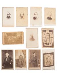 [CIVIL WAR]. A group of 11 CDVs of Confederate officers and politicians, incl. Jefferson Davis, P.G.T. Beauregard, and Stonewall Jackson's family burial plot.