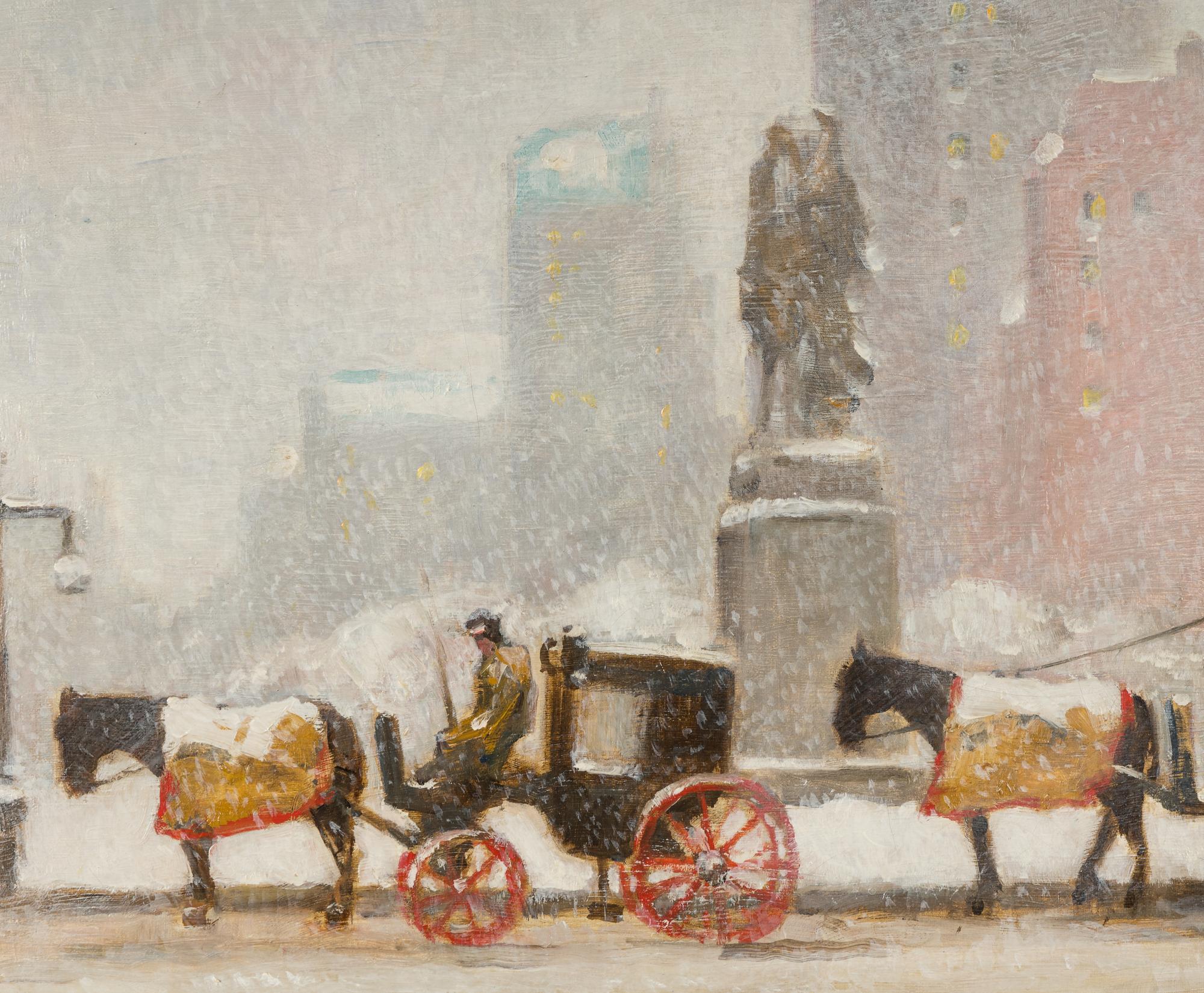First Snow on the Plaza
