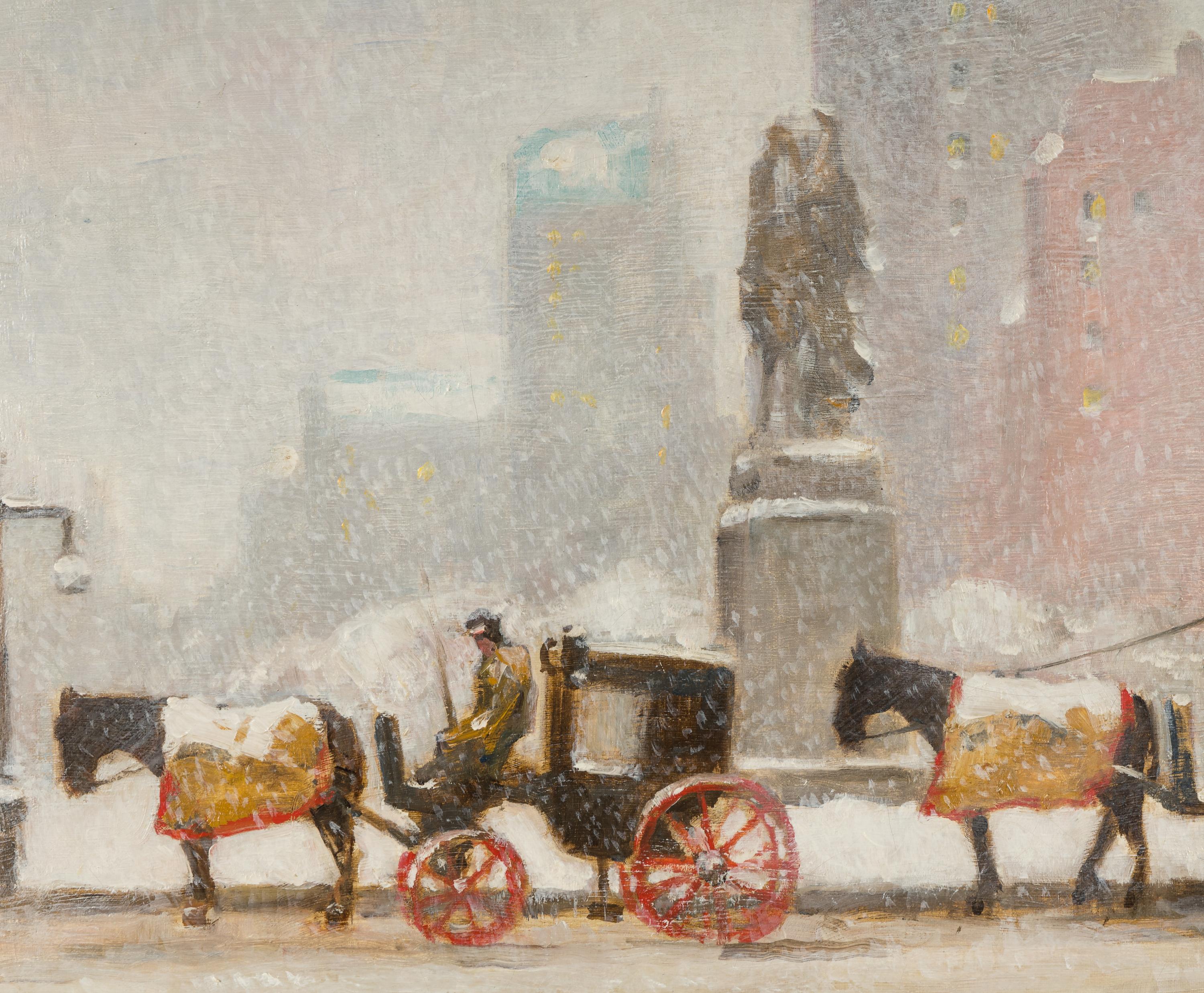 First Snow on the Plaza