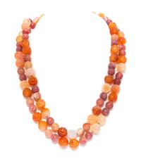 A 14 Karat Yellow Gold Agate and Carnelian Necklace, 61.30 dwts.