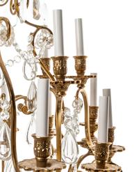 A French Brass and Cut Glass Twenty-Light Chandelier