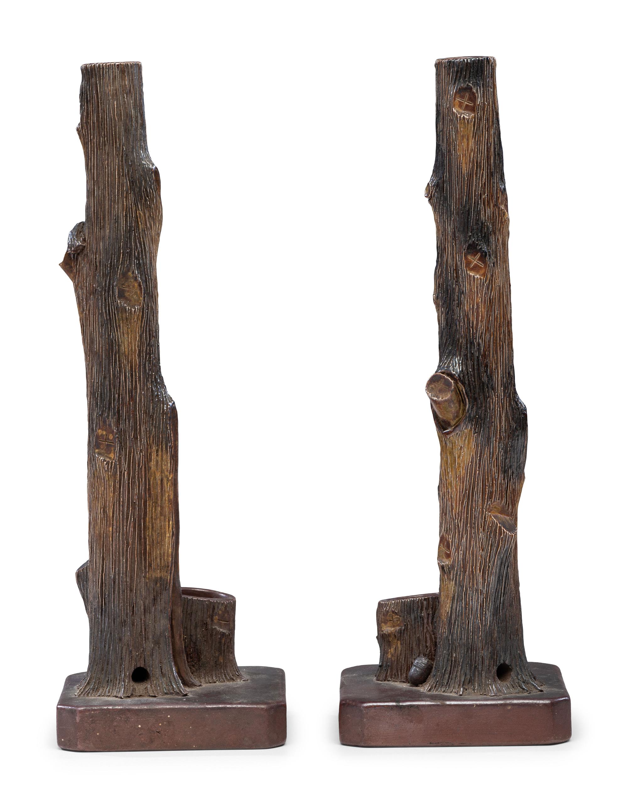 A Pair of Sewer Tile Candle Holders