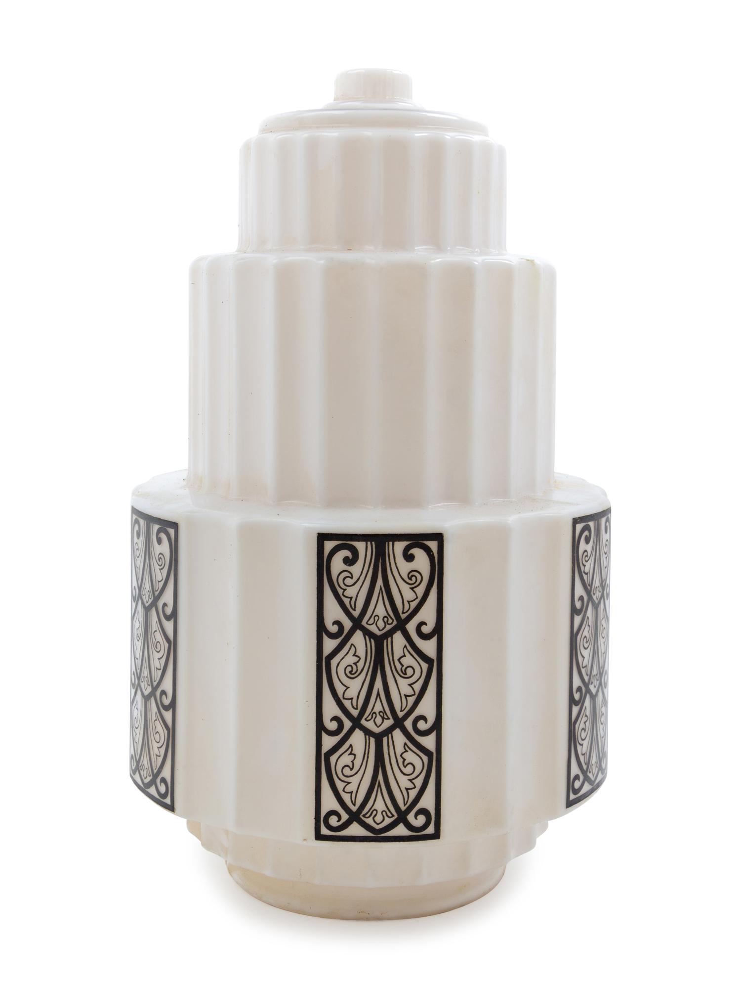 Three Art Deco Molded Glass Fixture Shades