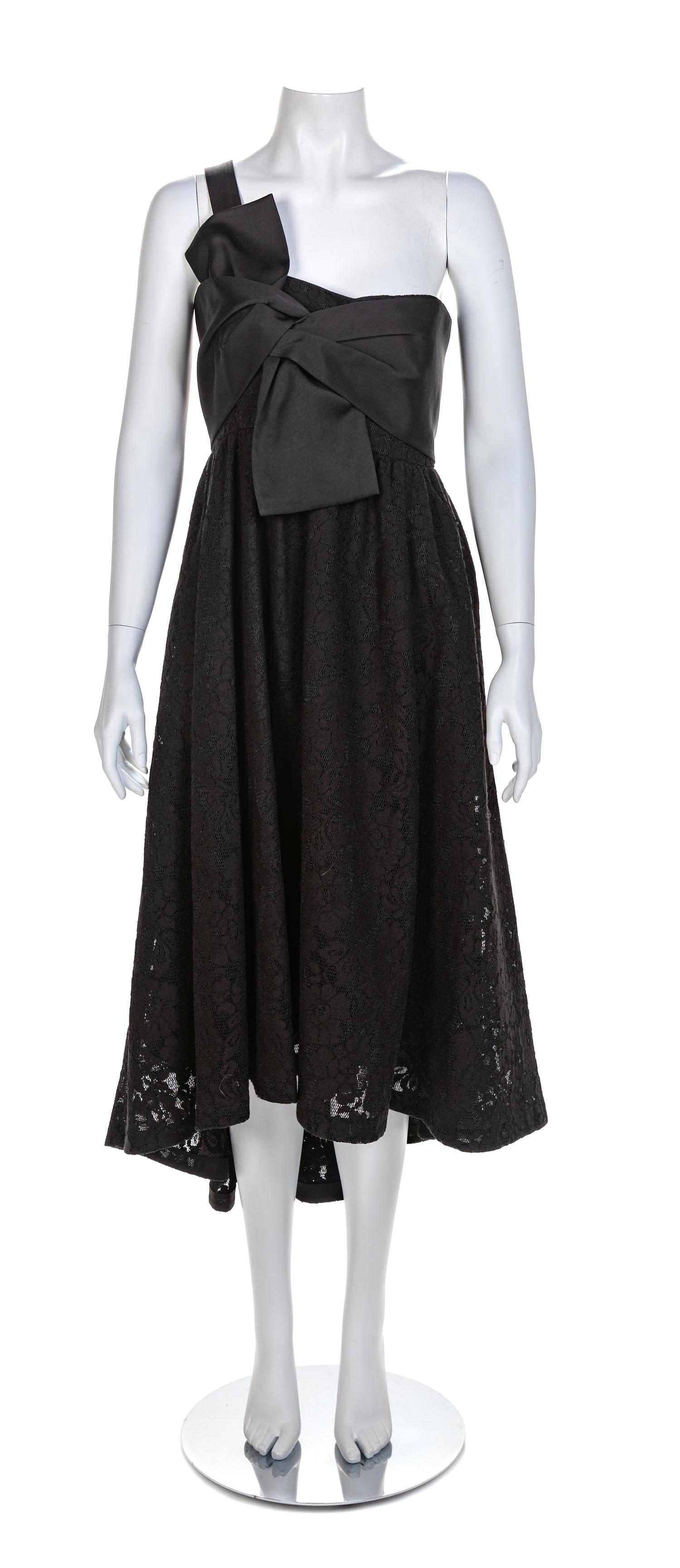 Zac Posen Black Strapless Dress with Matching Shrug, 1990s Size label: 10