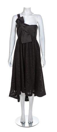 Zac Posen Black Strapless Dress with Matching Shrug, 1990s Size label: 10