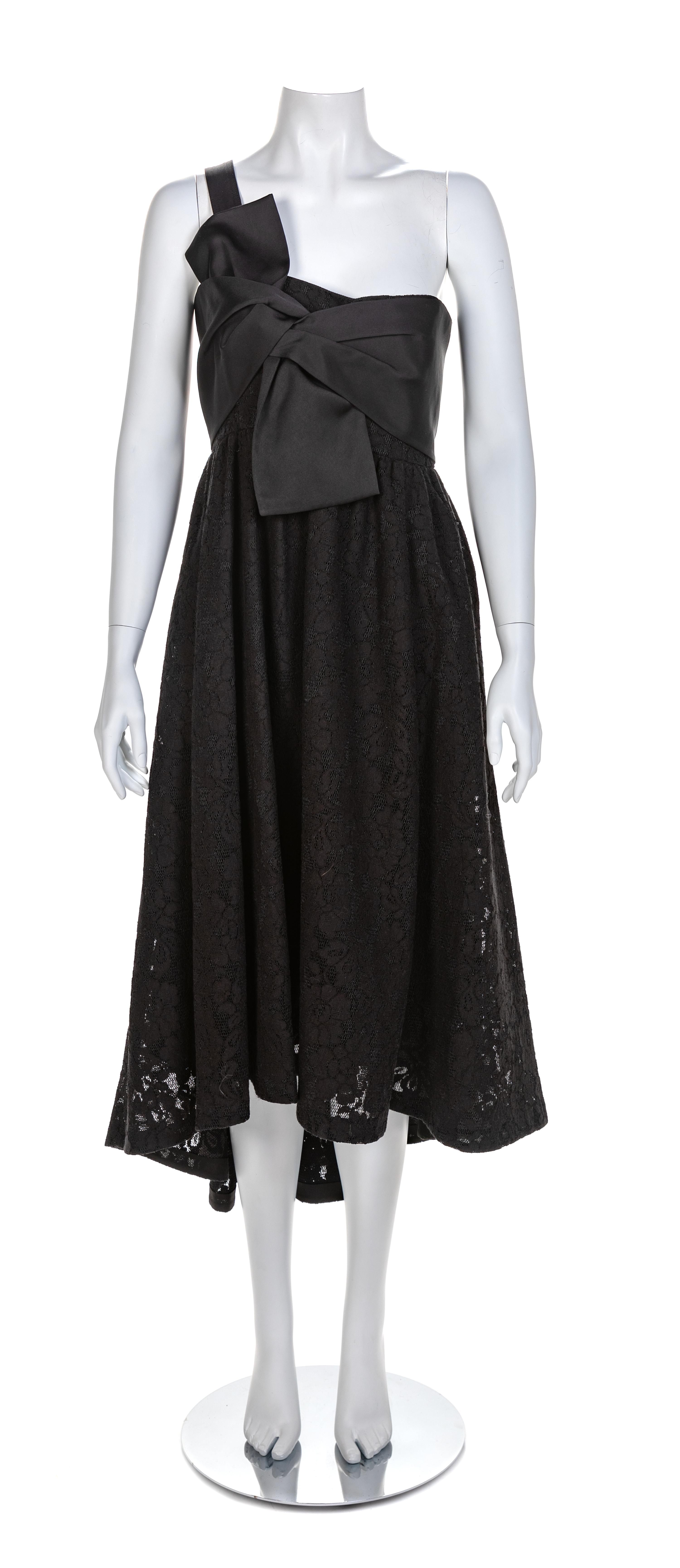 Zac Posen Black Strapless Dress with Matching Shrug, 1990s Size label: 10