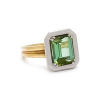 BICOLOR GOLD AND GREEN TOURMALINE RING