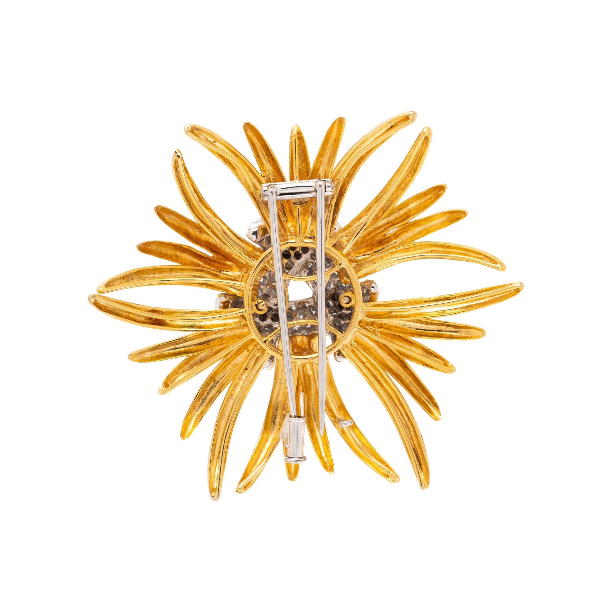 ALOPA, DIAMOND AND YELLOW GOLD BROOCH