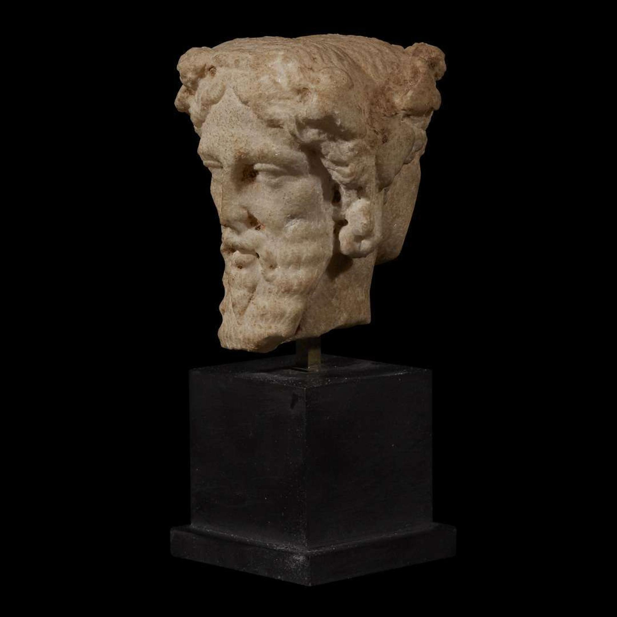 ROMAN JANIFORM HEAD OF DIONYSOS 1st Century AD