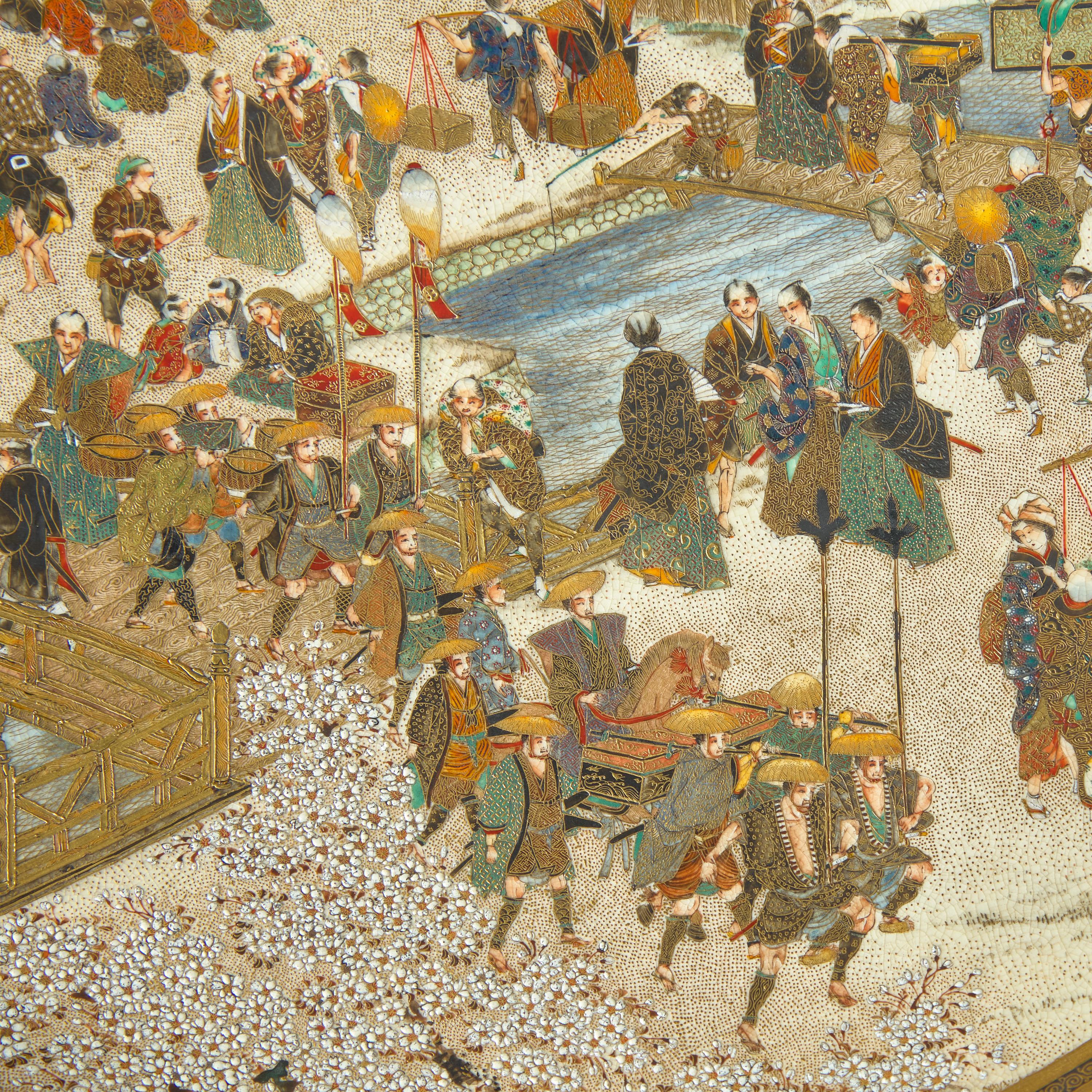 An Impressive Satsuma-Type Large Dish, Meizan Studio, Meiji Period