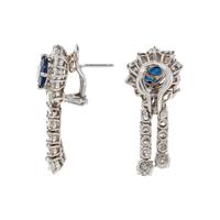 SAPPHIRE AND DIAMOND EARCLIPS