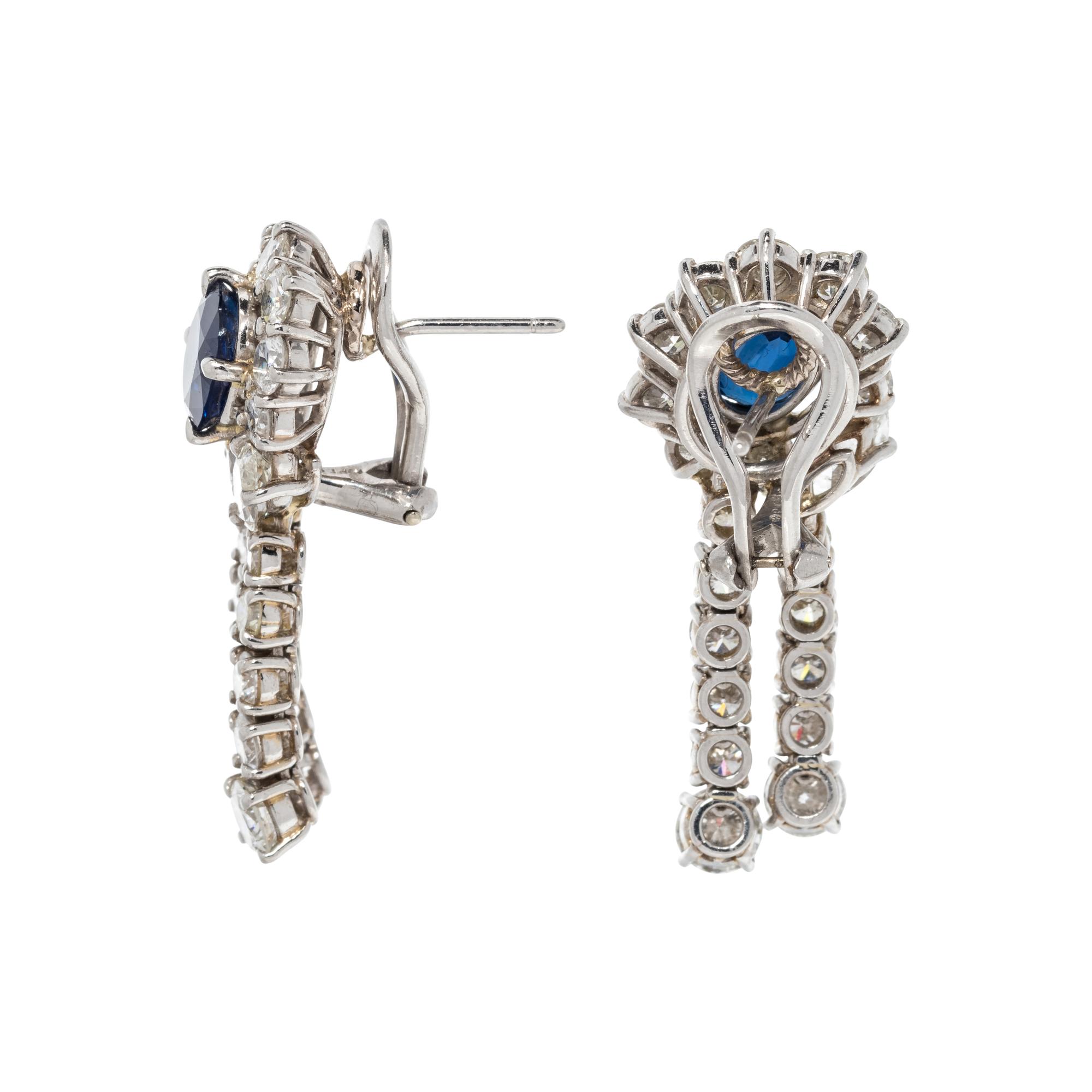 SAPPHIRE AND DIAMOND EARCLIPS