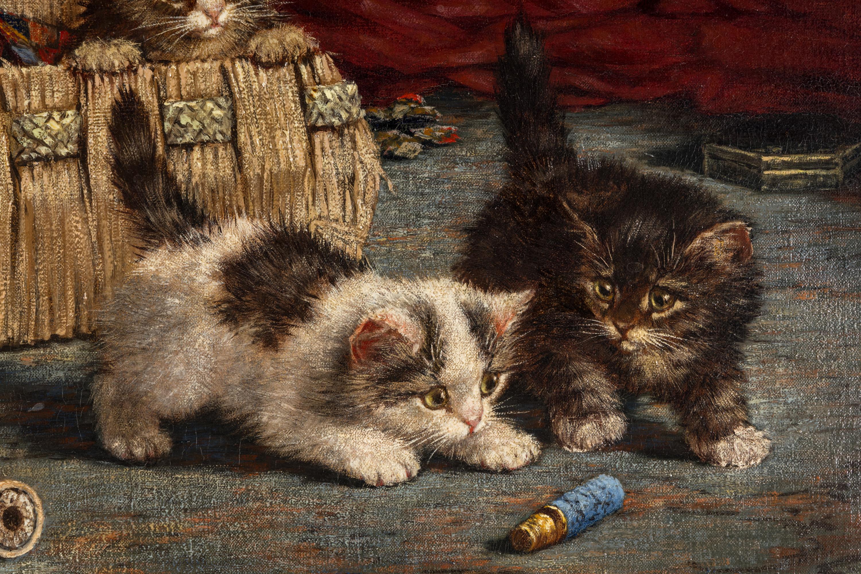 Kittens in a Basket and Kittens at the Mirror (a pair of works)