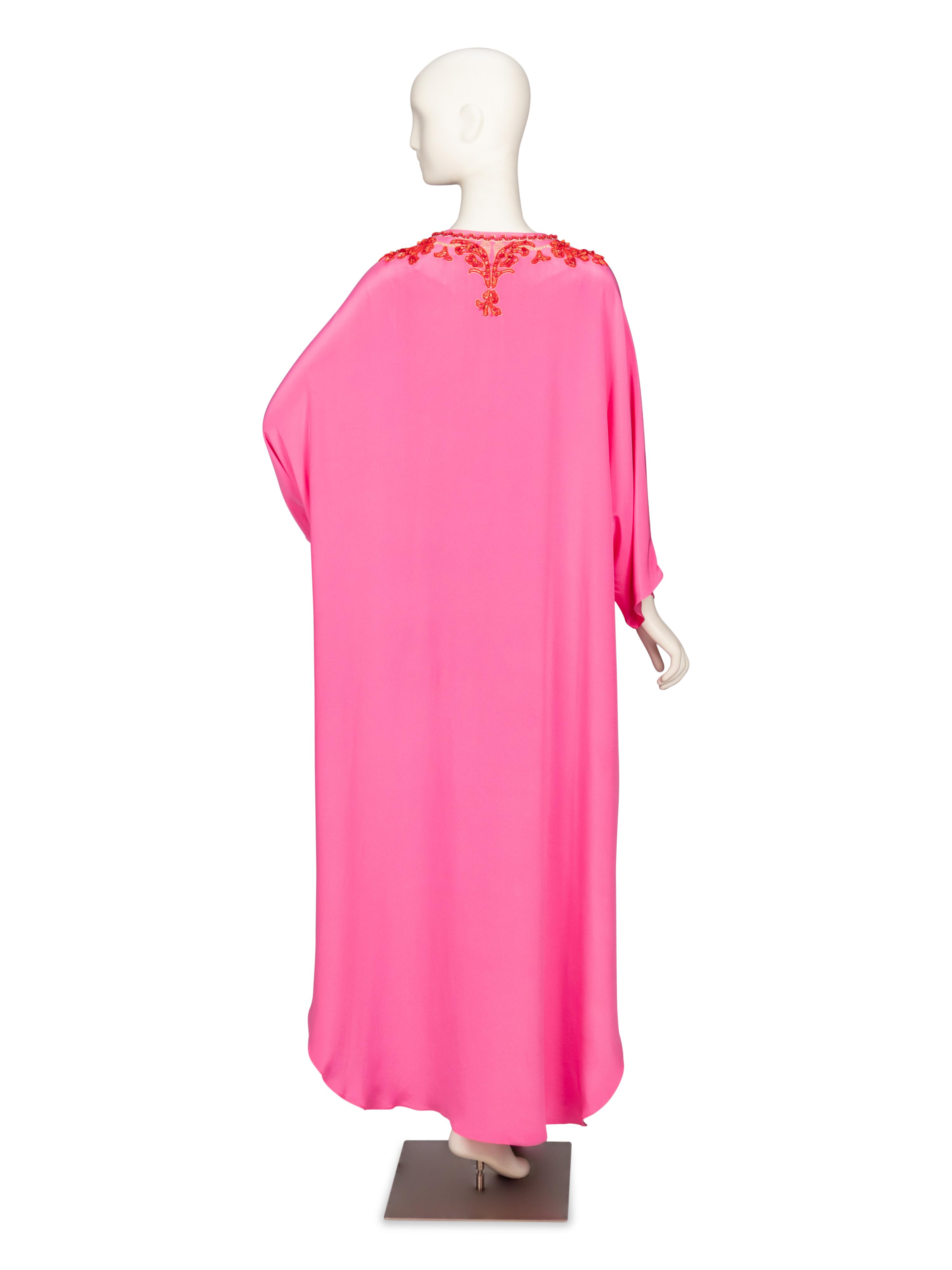 Emilio Pucci, Embellished Pink Silk Kaftan