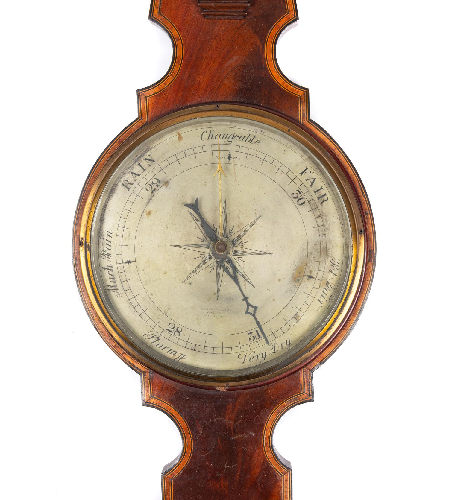 An English Mahogany Wheel Barometer