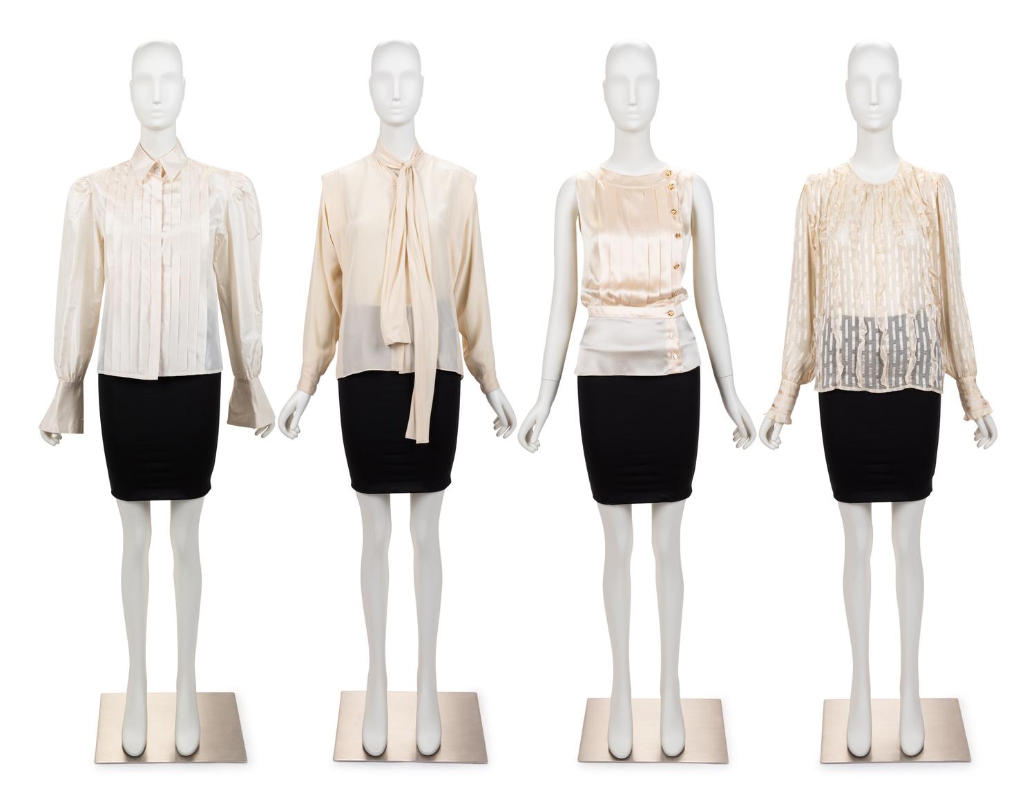 Four Designer Blouses: Two Chanel, Two Calvin Klein, 1980-90s