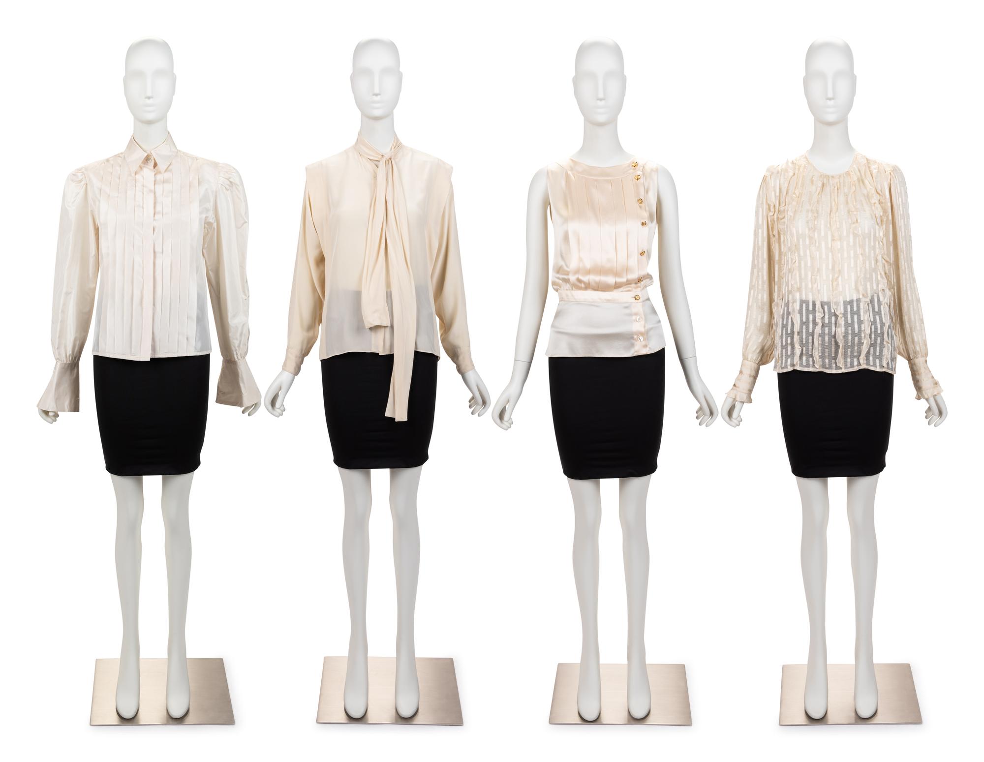 Four Designer Blouses: Two Chanel, Two Calvin Klein, 1980-90s