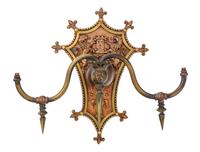 A Columbus Memorial Building Brass and Bronze Wall Sconce Height 13 3/4 inches. — LATE 19TH CENTURY
