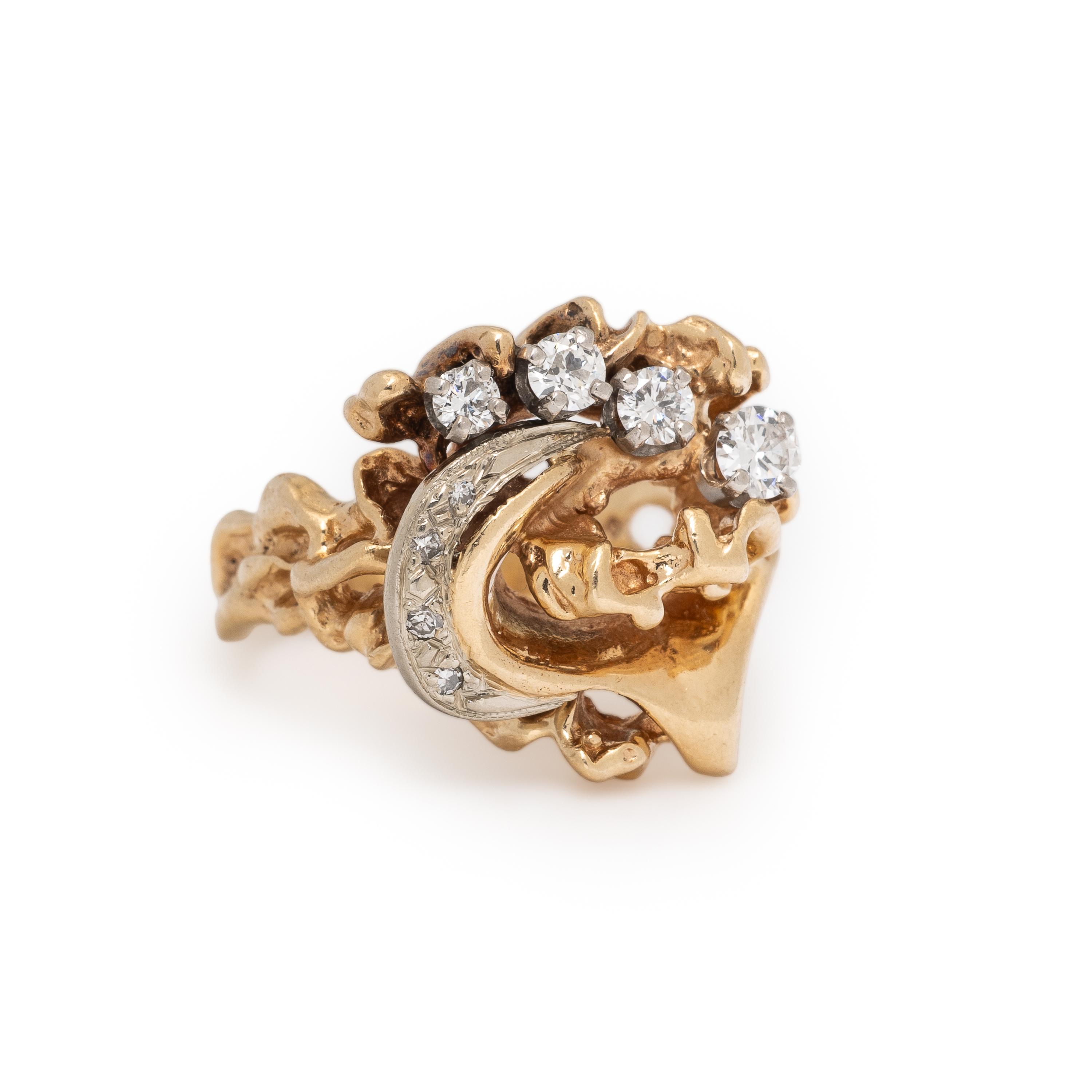 Bicolor Gold and Diamond Ring