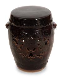 A Chinese Brown Glazed Ceramic Garden Seat — 20th Century