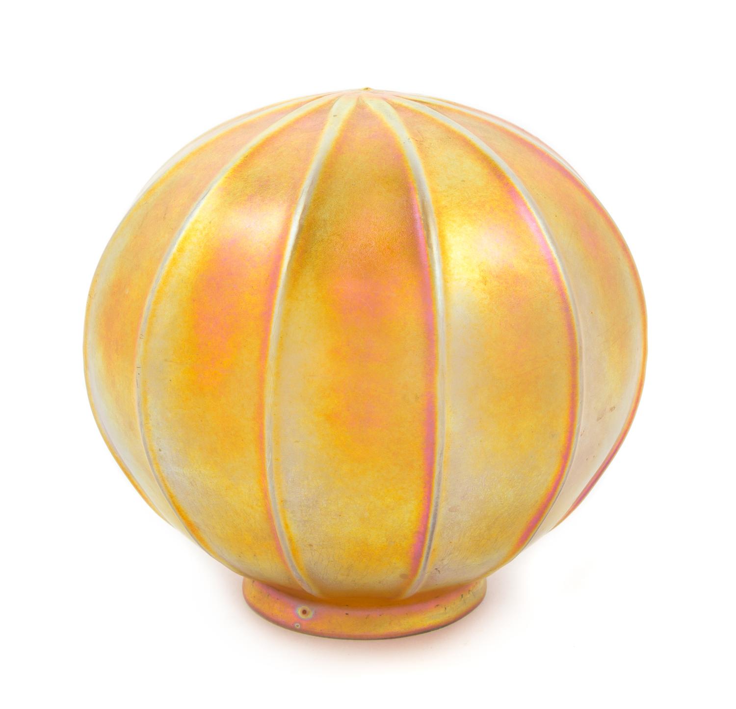 An American Iridescent Glass Shade Height 6 1/2 inches.