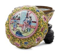 13 Chinese Enamel on Metal and Porcelain Boxes