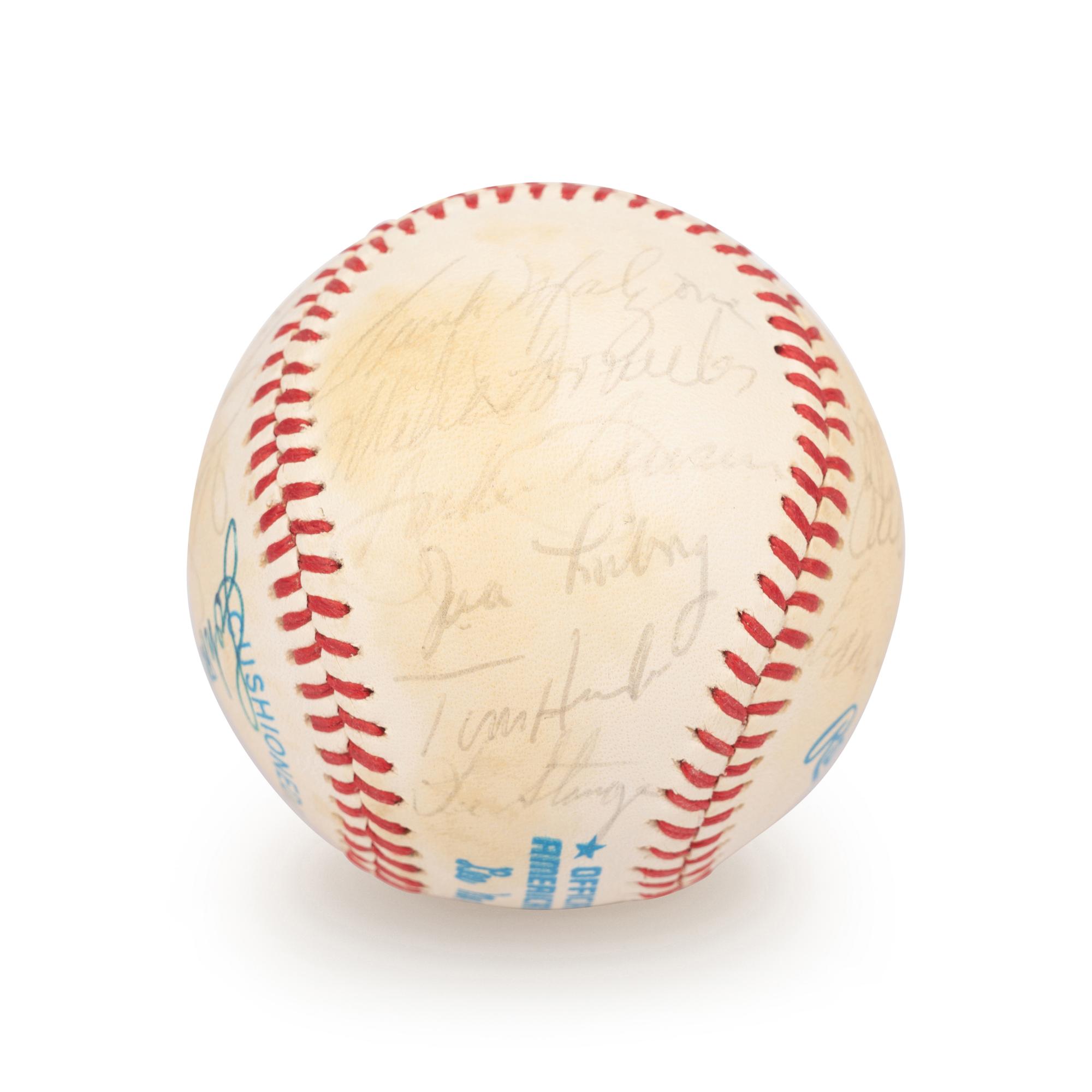 A Boston Red Sox Multi Signed Autograph Baseball With 20 Signatures Including Ted Williams (Beckett Authentication Services Letter BAS Certified),