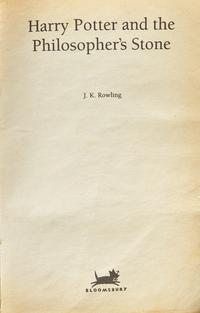 [Children's & Illustrated] Rowling, J.K. Harry Potter and the Philosopher's Stone