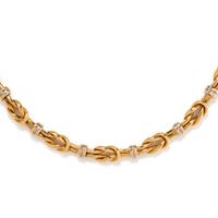 ROBERTO COIN, BICOLOR GOLD 'REEF KNOT' COLLAR NECKLACE