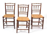 Three Spindle Back Side Chairs Height 33 1/2 inches. — 20TH CENTURY