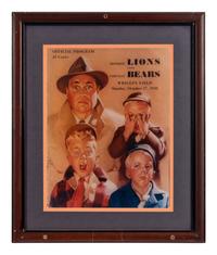 A Group of Four Vintage NFL Advertisements and Memorabilia Formerly Displayed at Mike Ditka’s Restaurant