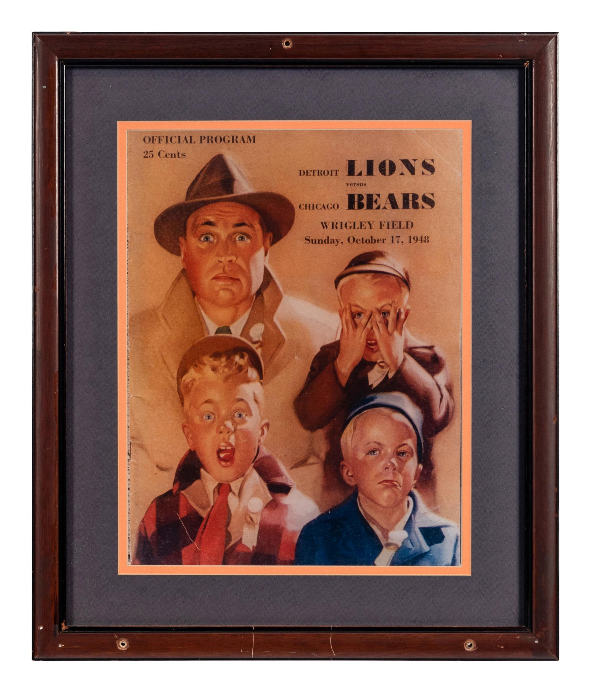 A Group of Four Vintage NFL Advertisements and Memorabilia Formerly Displayed at Mike Ditka’s Restaurant