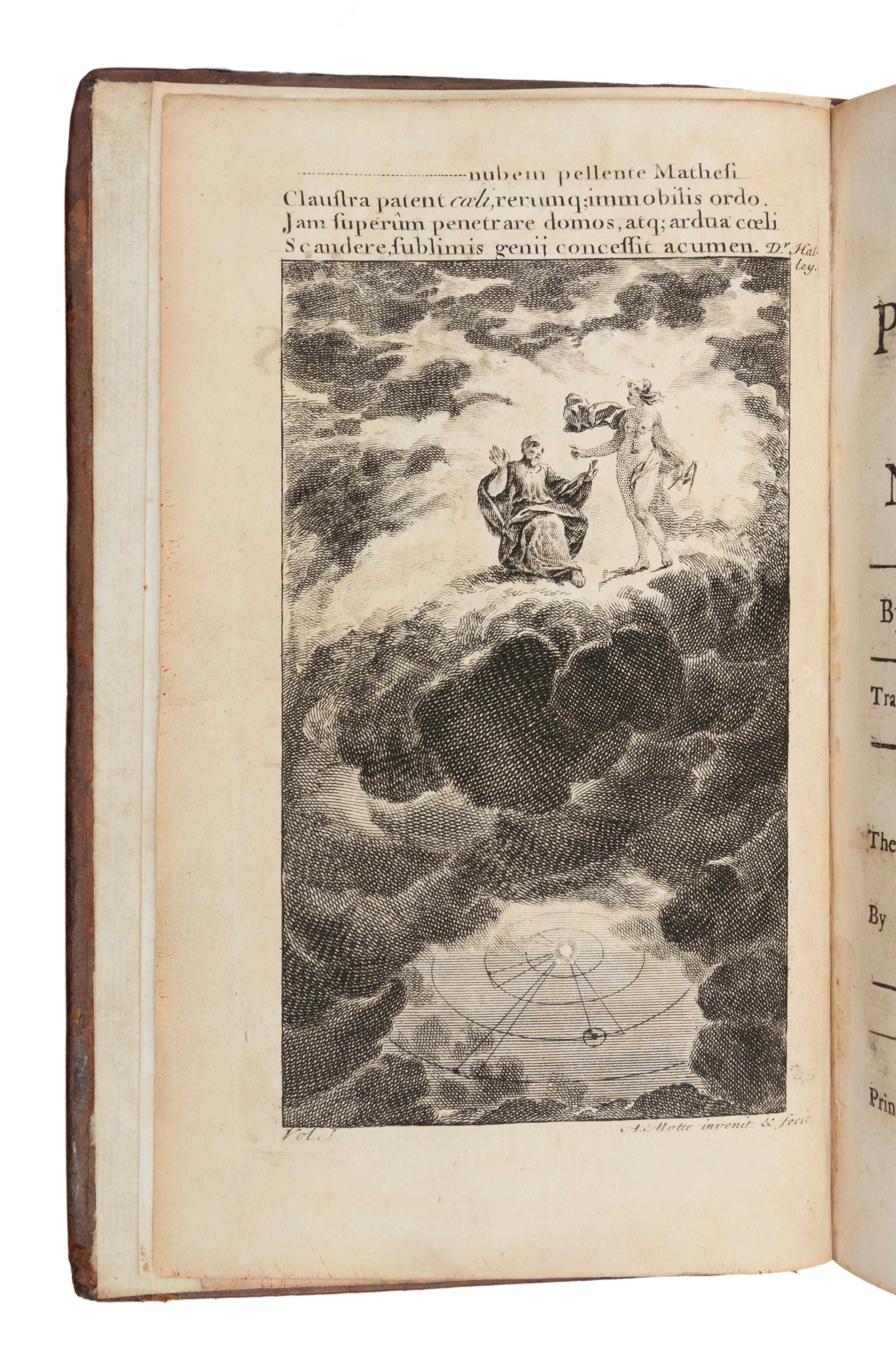 NEWTON, Isaac, Sir (1642-1727). The Mathematical Principles of Natural Philosophy . Translated from Latin into English by Andrew Motte (d. 1730). -- John MACHIN (d. 1751). The Laws of the Moon's Motion, according to Gravity . London: for Benjamin Motte, 1729.