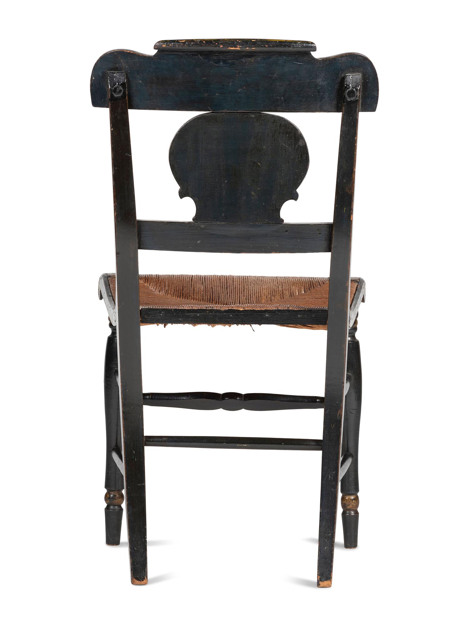 A Classical Paint and Stencil Decorated Fancy Chair
