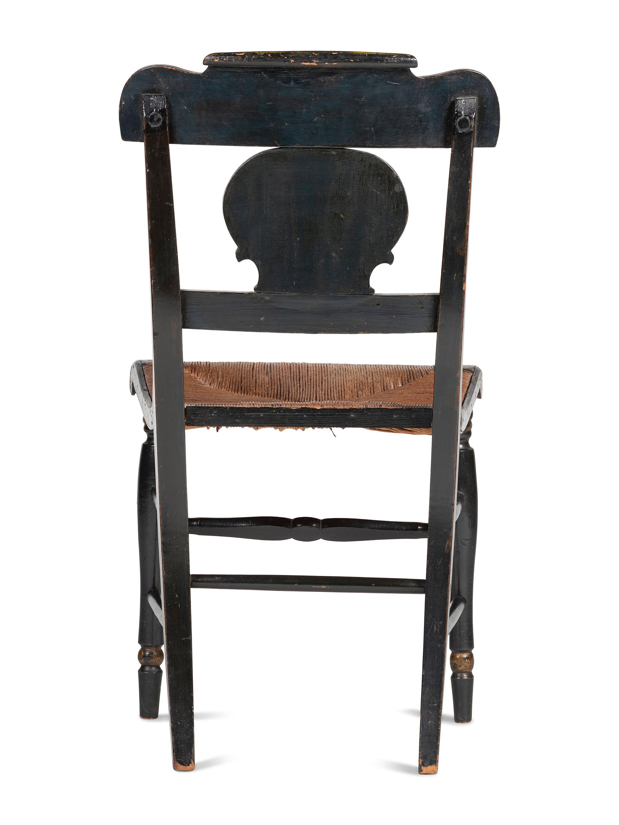 A Classical Paint and Stencil Decorated Fancy Chair