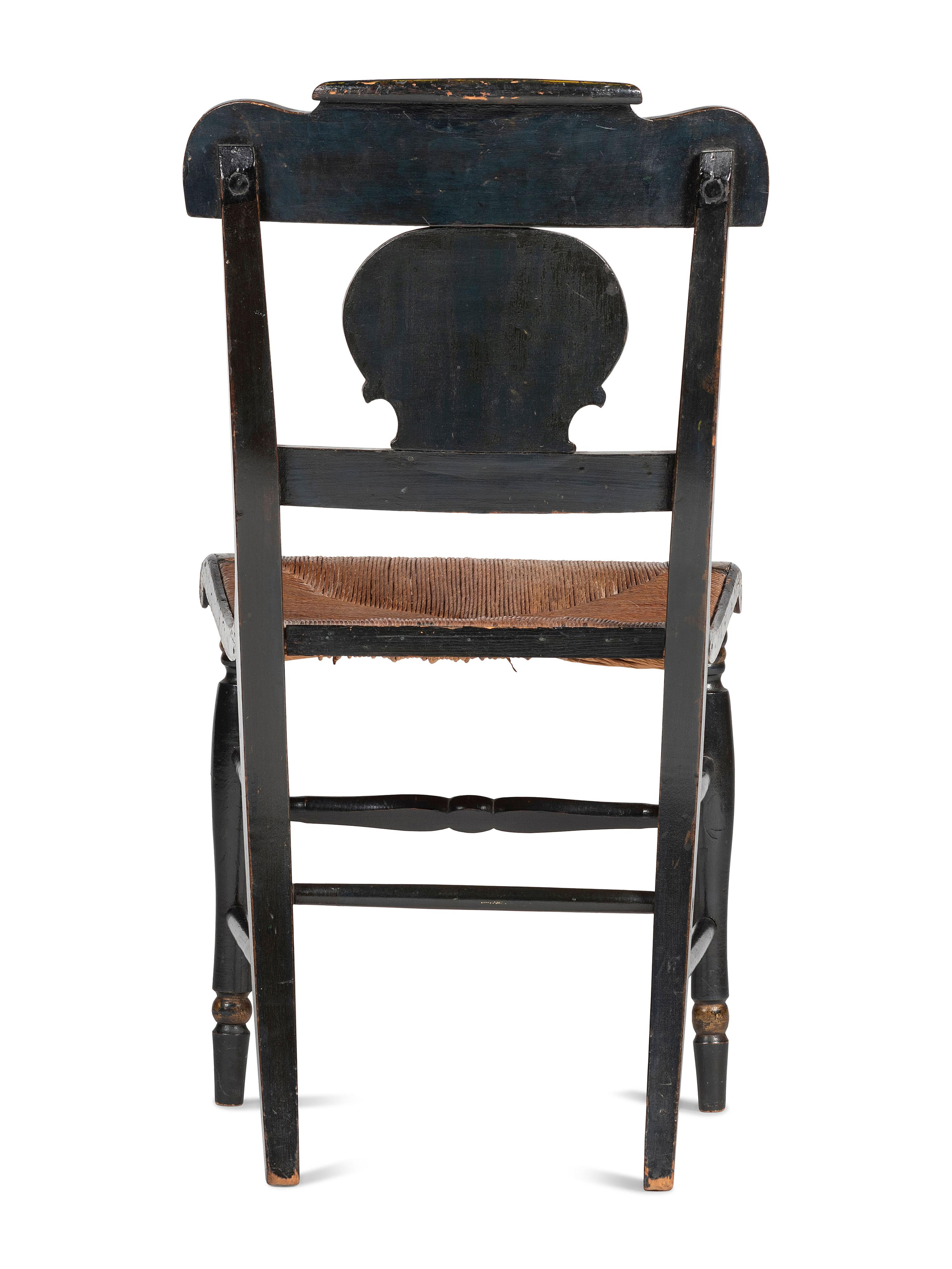 A Classical Paint and Stencil Decorated Fancy Chair