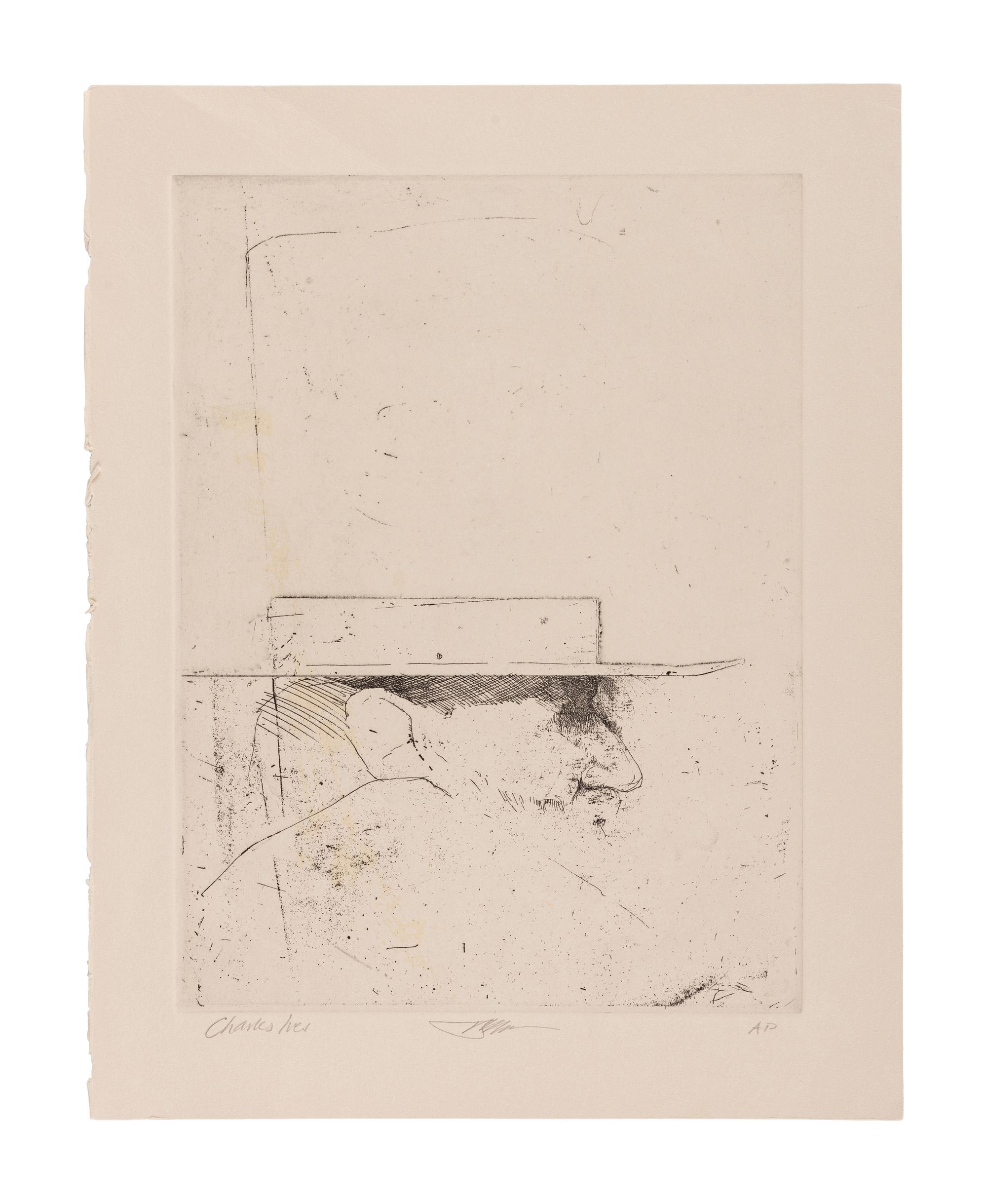 MOSER, Barry. Charles Ives. [ca 1979]. 353 x 279 mm. Etching. Captioned and signed in pencil, designated artist’s proof (“AP”).