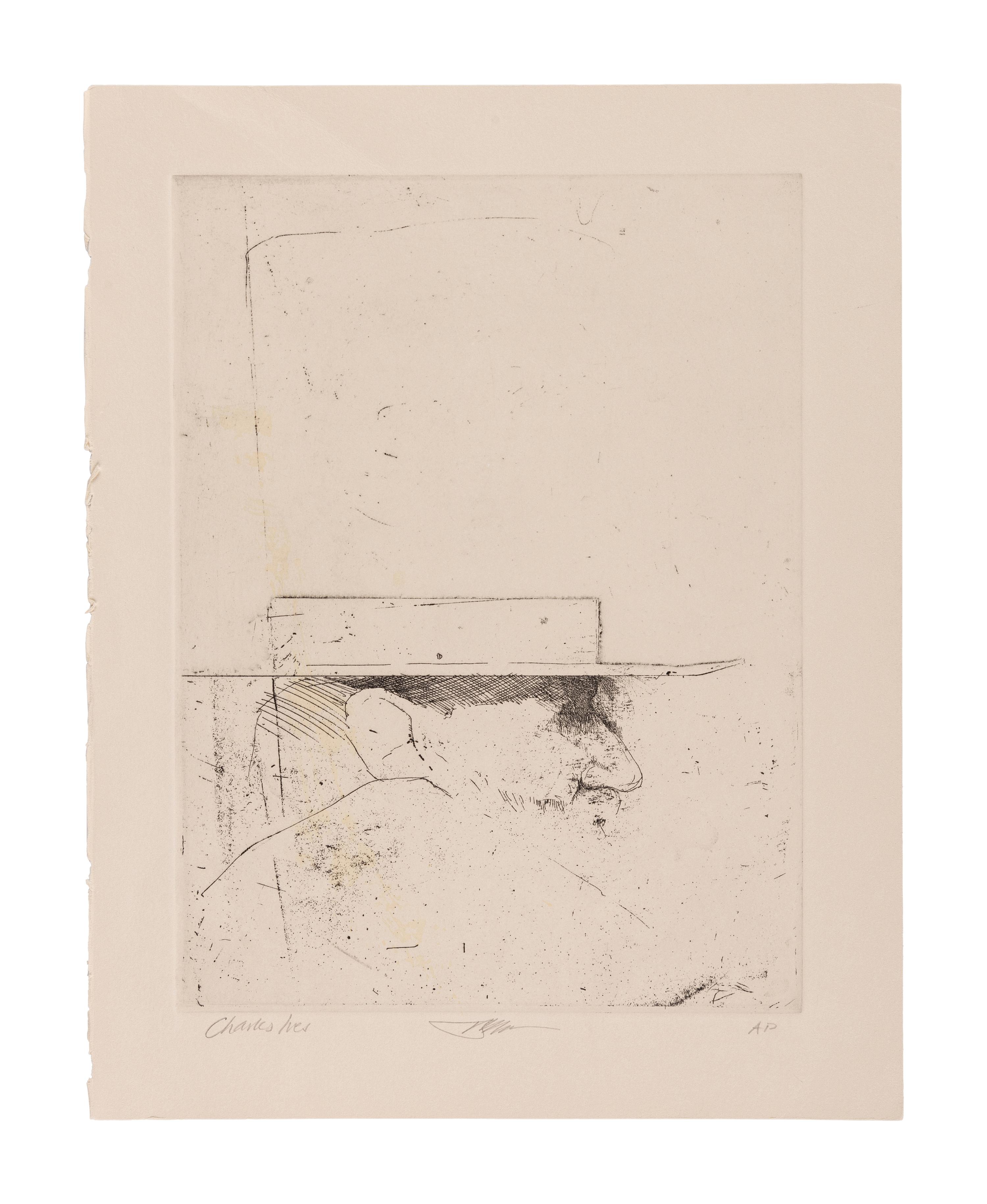MOSER, Barry. Charles Ives. [ca 1979]. 353 x 279 mm. Etching. Captioned and signed in pencil, designated artist’s proof (“AP”).