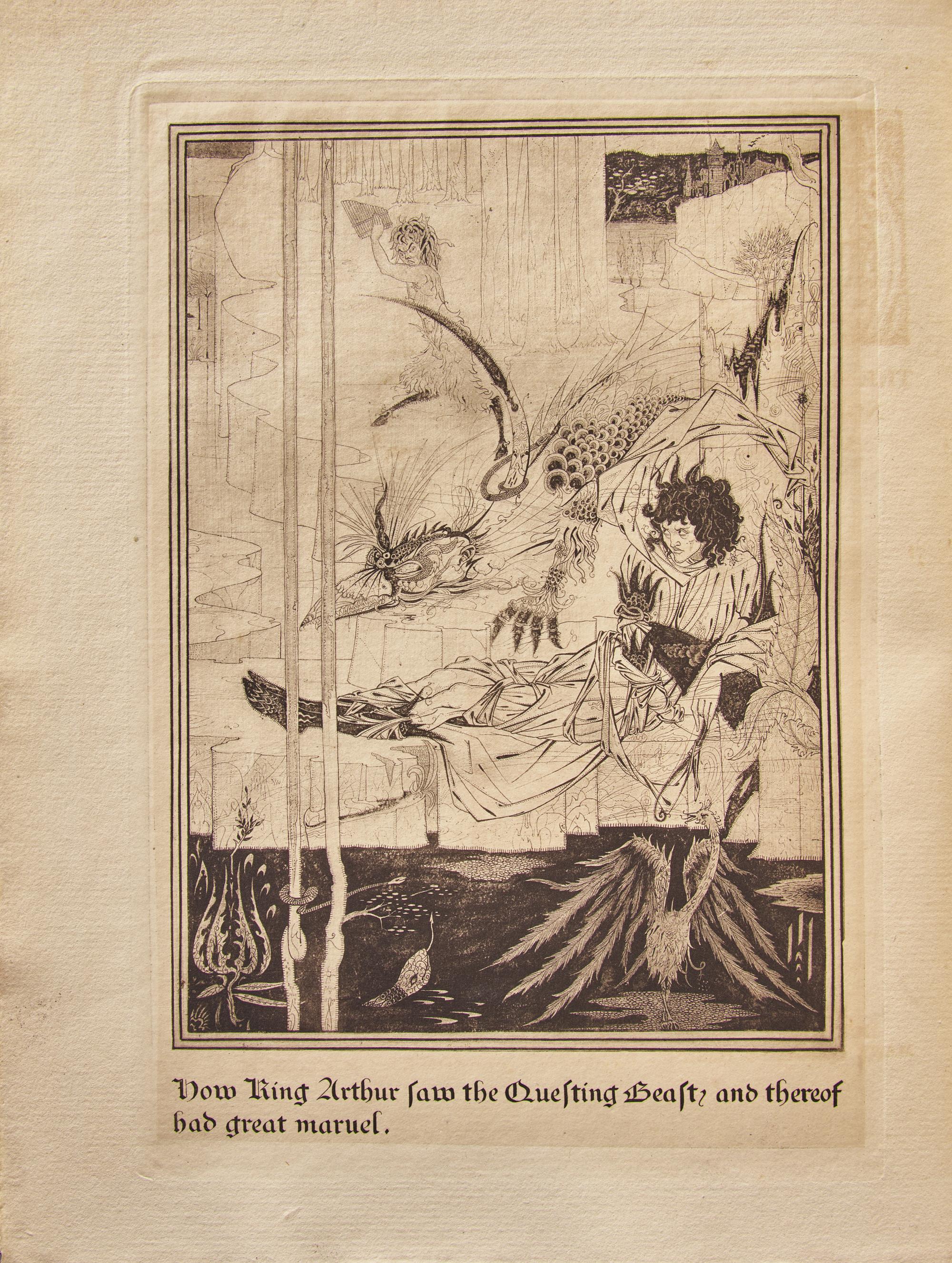[Children's & Illustrated] [Beardsley, Aubrey] Malory, Thomas. The Birth Life and Acts of King Arthur of his Noble Knights of the Round Table their Marvellous Enquests and Adventures the Achieving of the San Greal and in the End Le Morte DArthur with the Dolourous Death and Departing Out of This World of Them All
